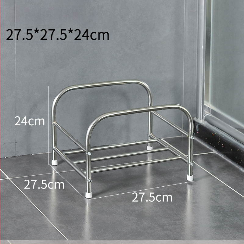 Nerezová oceľová polica na umývadlo, stojaca na podlahe, dvojposchodová, model xg-16-25, hladký povrch