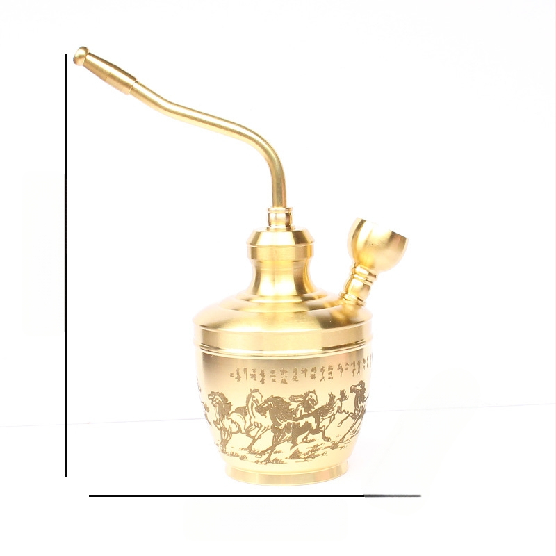 Meďová tabaková fajka, krátky štýl, prenosná, s filtrom, dvojité použitie, odnímateľné čistenie — Tang Lian Y1503