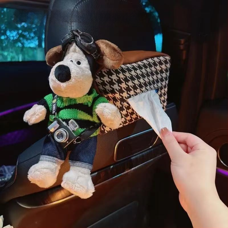 Krabička na vreckovky do auta — plyšová, visací typ, bez personalizácie, bez licencovaných súkromných značiek