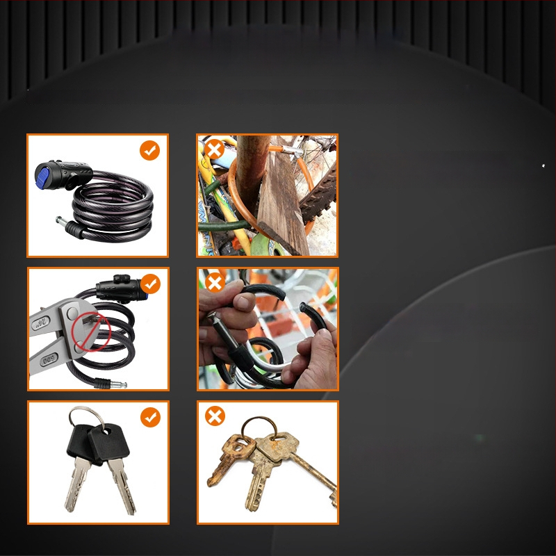 Sulankstomas dviracio užraktas su plieno kabeliu, modelis JTS, prekinis ženklas OPEL, skirtas kelių dviračiams, 270 g