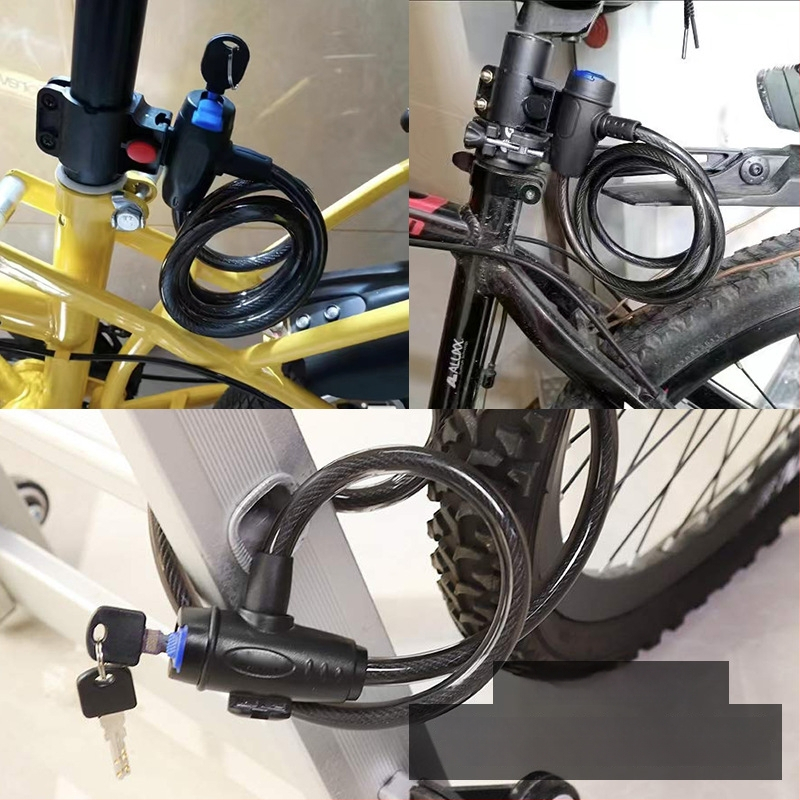 Sulankstomas dviracio užraktas su plieno kabeliu, modelis JTS, prekinis ženklas OPEL, skirtas kelių dviračiams, 270 g