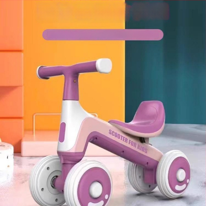 Balančný bicykel bez pedálov, štvorkolový pre deti 0–3 roky – hračka na učenie chôdze