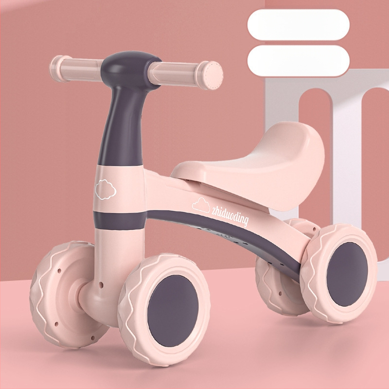 Balančný bicykel bez pedálov, štvorkolový pre deti 0–3 roky – hračka na učenie chôdze