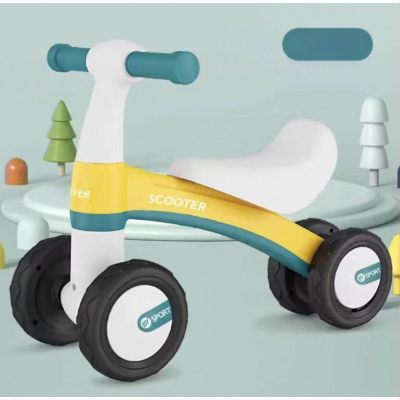 Balančný bicykel bez pedálov, štvorkolový pre deti 0–3 roky – hračka na učenie chôdze