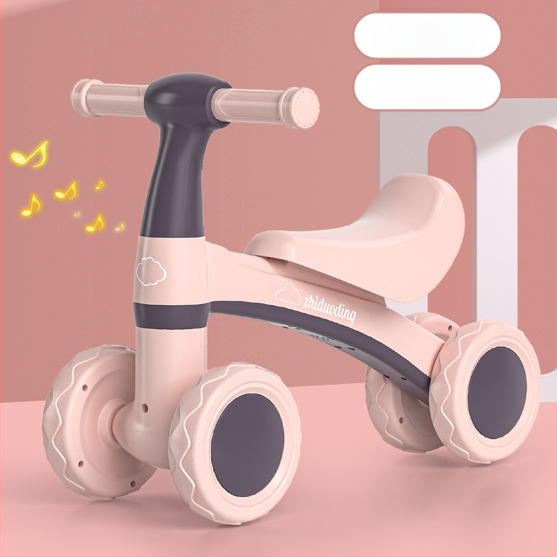 Balančný bicykel bez pedálov, štvorkolový pre deti 0–3 roky – hračka na učenie chôdze