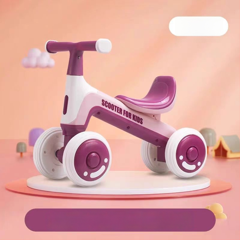 Balančný bicykel bez pedálov, štvorkolový pre deti 0–3 roky – hračka na učenie chôdze