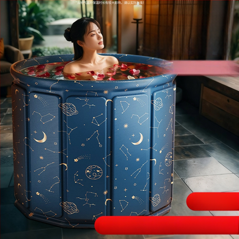 Skladacia vaňa na kúpanie s vekom — izolovaná, vodotesný materiál, pre dospelých