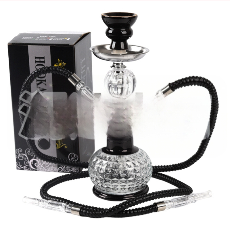 Kahe isiku vesipiipi komplekt, kompaktne metallist vesipiip, kahekordne konfiguratsioon, minimalistlik stiil