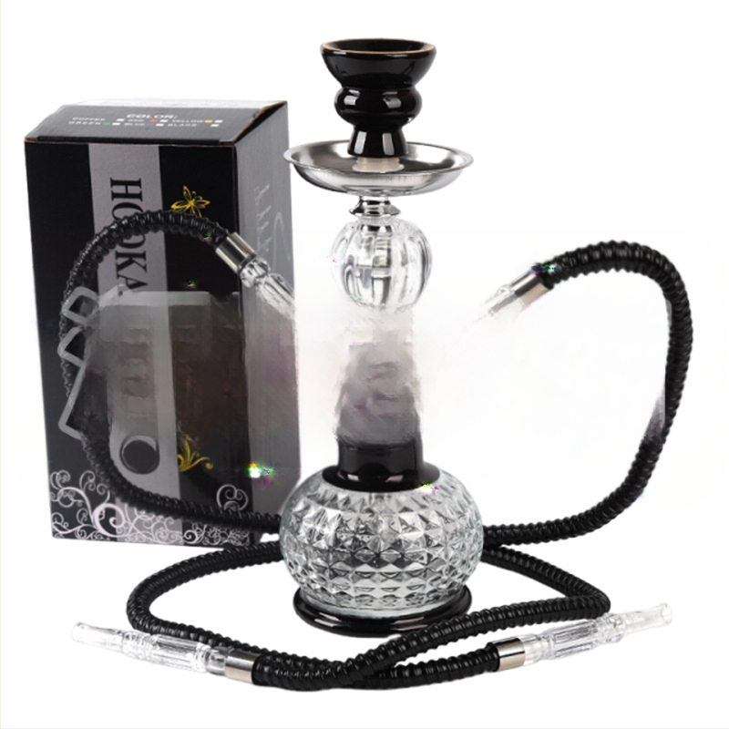 Kahe isiku vesipiipi komplekt, kompaktne metallist vesipiip, kahekordne konfiguratsioon, minimalistlik stiil