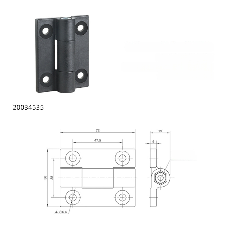 Tlmiaci vystavený pánt, zliatina zinku, tvar H, elektroplating, značka Essentra/Yihua, moderný minimalistický štýl