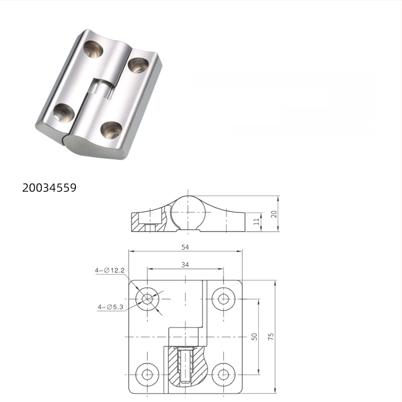 Tlmiaci vystavený pánt, zliatina zinku, tvar H, elektroplating, značka Essentra/Yihua, moderný minimalistický štýl