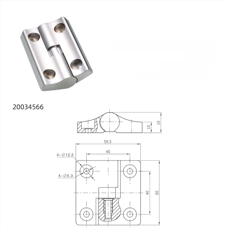 Tlmiaci vystavený pánt, zliatina zinku, tvar H, elektroplating, značka Essentra/Yihua, moderný minimalistický štýl