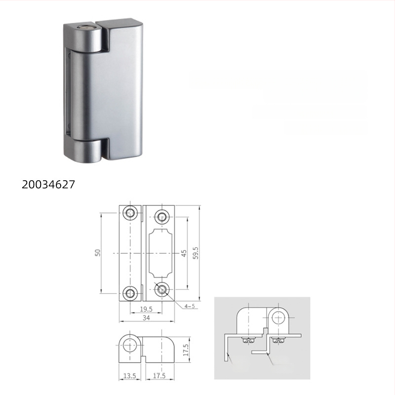 Tlmiaci vystavený pánt, zliatina zinku, tvar H, elektroplating, značka Essentra/Yihua, moderný minimalistický štýl