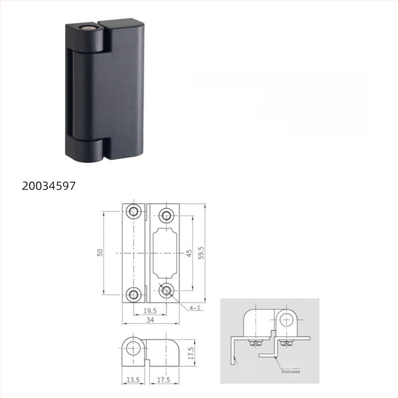 Tlmiaci vystavený pánt, zliatina zinku, tvar H, elektroplating, značka Essentra/Yihua, moderný minimalistický štýl