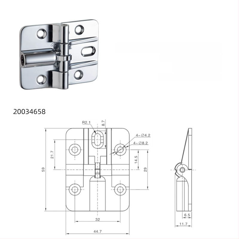 Tlmiaci vystavený pánt, zliatina zinku, tvar H, elektroplating, značka Essentra/Yihua, moderný minimalistický štýl