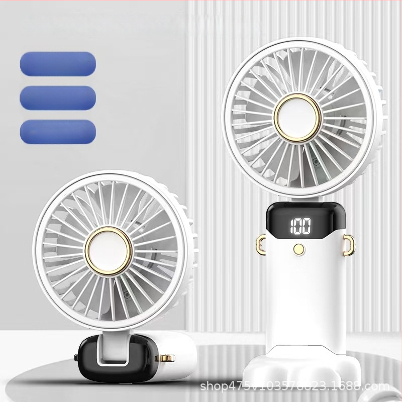 Kokkupandav USB kaela ventilaator bešepetilise mootoriga, 5 labad, 5 kiirust, 800–1000 mAh aku