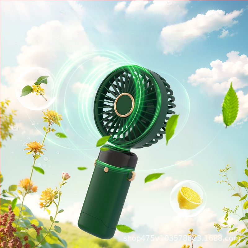Kokkupandav USB kaela ventilaator bešepetilise mootoriga, 5 labad, 5 kiirust, 800–1000 mAh aku