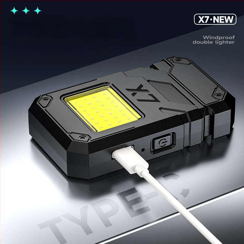 Prenosný elektrický zapaľovač s vykurovacím drôtom a LED svetlom, nabíjateľný, 12W, 300mAh batéria, plastové telo, Win Core