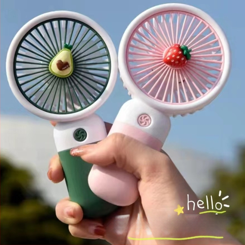 Mini ručný stolný ventilátor, kreslený štýl, plastová konštrukcia (Materiál: Plast; Štýl: Karikatúra, Mini; Pre internát)