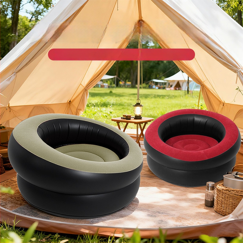 Nafukovacie guľové kreslo pre dospelých, PVC s flokovaným povrchom, ľahké a prenosné na kempovanie, 0,9 kg