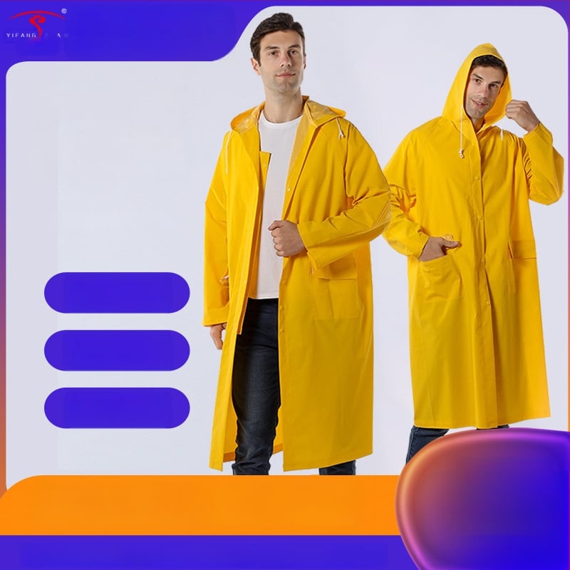 PVC dažďové pončo pre dospelých — kompletné pokrytie tela, hrúbka 0,3 mm, vhodné na turistiku a cyklistiku, možnosť potlače loga