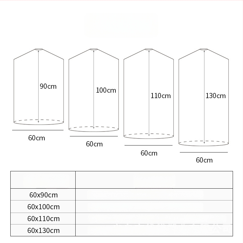 Plastová taška na odevy s ochranou proti prachu a vlhkosti, moderný minimalistický dizajn, vhodná na uloženie spodného prádla počas cestovania aj v spálni.