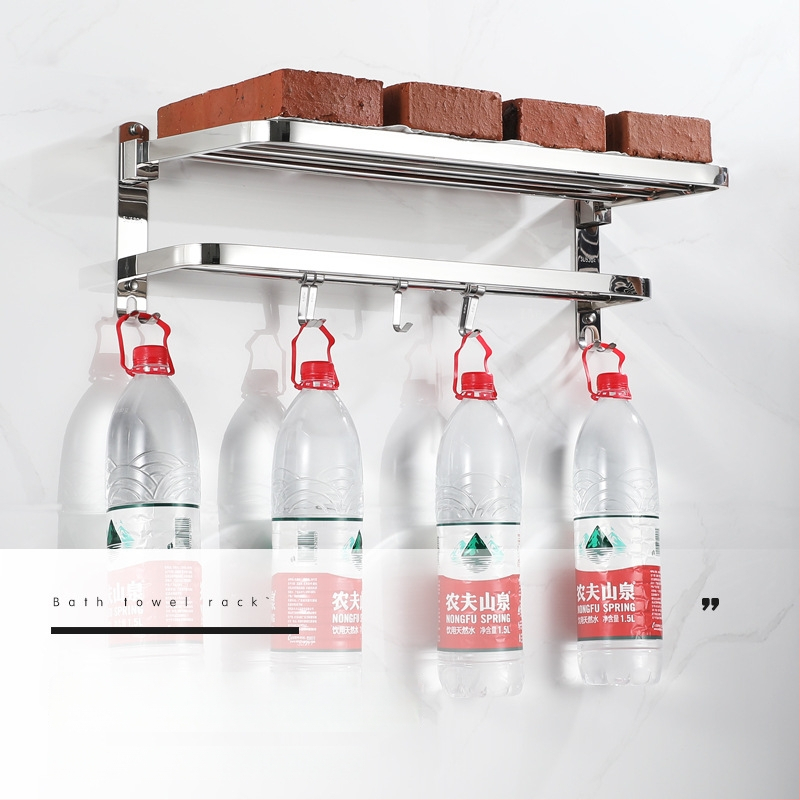 Držiak na uteráky z nehrdzavejúcej ocele, brúsený povrch, dvojvrstvový, skladací, nosnosť 20–30 kg