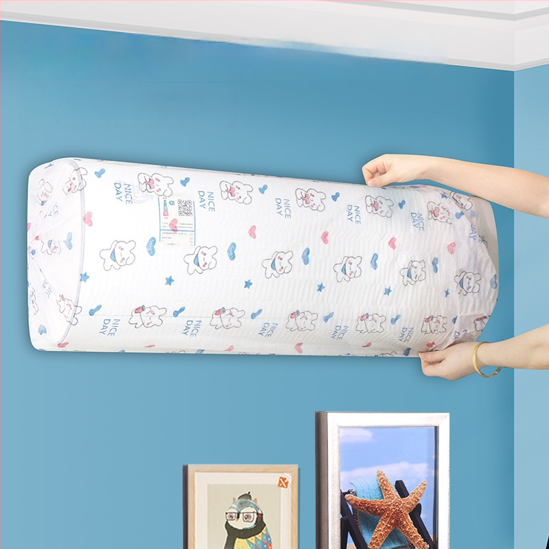 Oro kondicionieriaus dangtis, pilnas dengimas, neaustas audinys, modernus minimalistinis stilius.