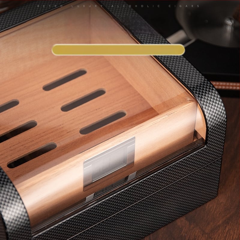 Humidor na cigary – Snow pine – Ručne vyrobený – Kapacita 50 kusov – Pôvod Guangdong