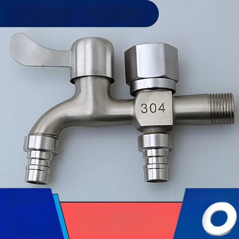 Nerezová vodovodná batéria s deliťom, 1 vstup, 2 výstupy, univerzálna montáž, keramický diskový Ventil