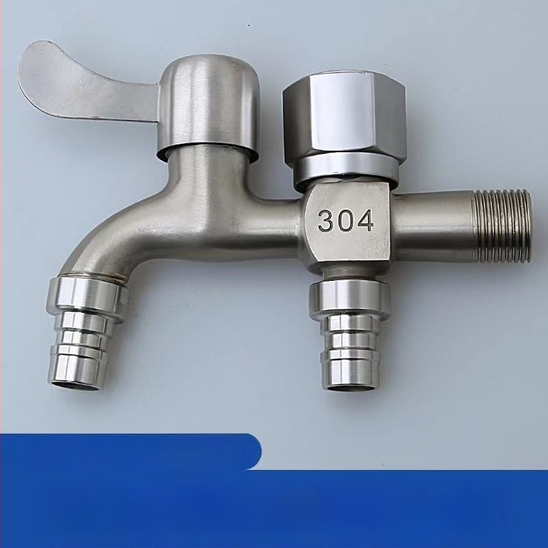 Nerezová vodovodná batéria s deliťom, 1 vstup, 2 výstupy, univerzálna montáž, keramický diskový Ventil