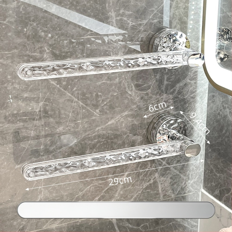 Držiak na uteráky na stenu so silnou prísavkou, bez vŕtania, z plastu, štýl Light Luxury, imega