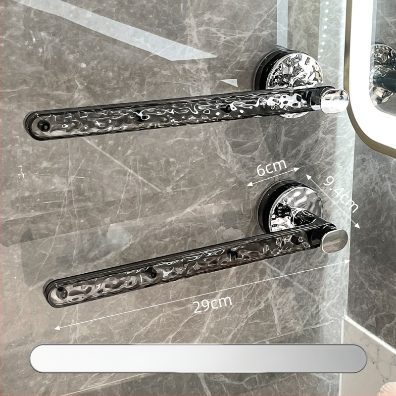 Držiak na uteráky na stenu so silnou prísavkou, bez vŕtania, z plastu, štýl Light Luxury, imega