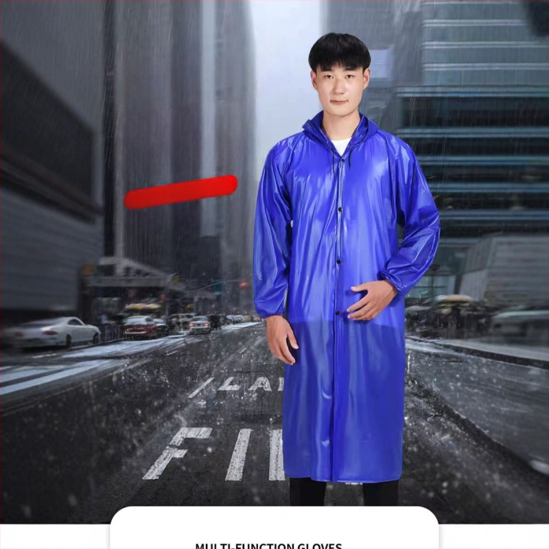 PVC dážďový pončo pre dospelých, dlhý, nepremokavý na turistiku