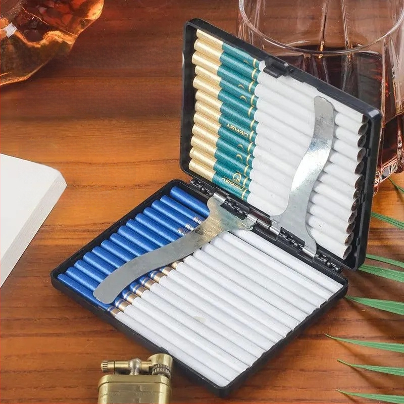 Sigarettide karp Flip-Top, ultraõhuke, luksuslik liivapritsitud viimistlus, plastikust (Materjal: Plastik; Logo trükkimine: Jah; Karbi kogus: 300; Tootekood: HQ)