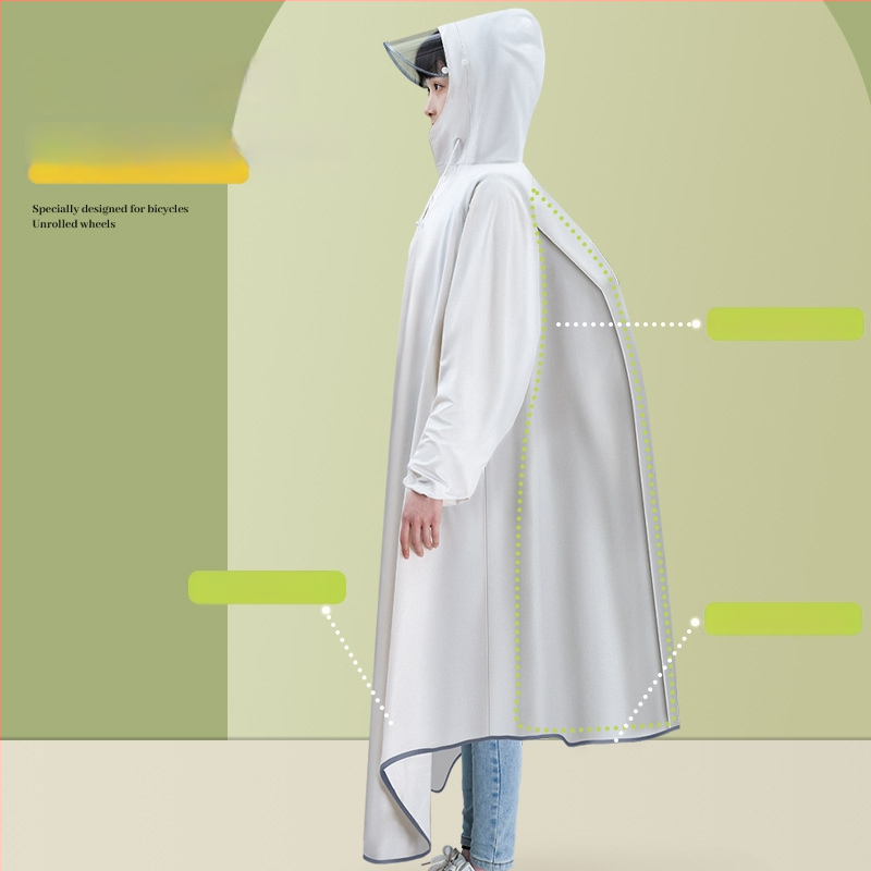 Dážďový pončó na bicykel pre dospelých, PVC tkanina, pre 1 osobu