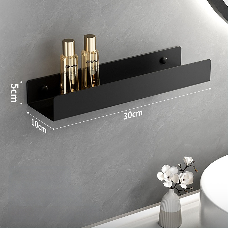 Kúpeľňový nástenný regál s integrovaným zrkadlom a vešiakom na uteráky, hliníková zliatina, povrchová úprava postrekovaním, nosnosť 15 kg, jednoposchodový dizajn, montáž bez vŕtania