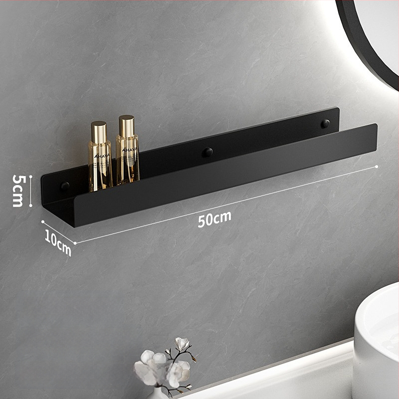 Kúpeľňový nástenný regál s integrovaným zrkadlom a vešiakom na uteráky, hliníková zliatina, povrchová úprava postrekovaním, nosnosť 15 kg, jednoposchodový dizajn, montáž bez vŕtania