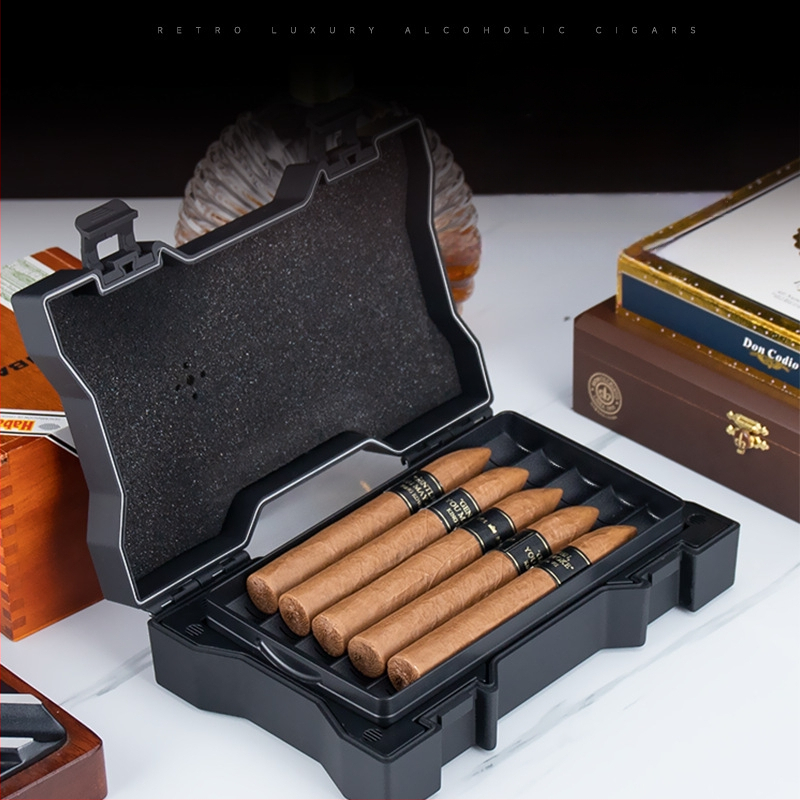 Cestovná cigarová krabička, ABS materiál, dvojvrstvový dizajn, desať kusov, veľká kapacita, tesniaci proti vlhkosti