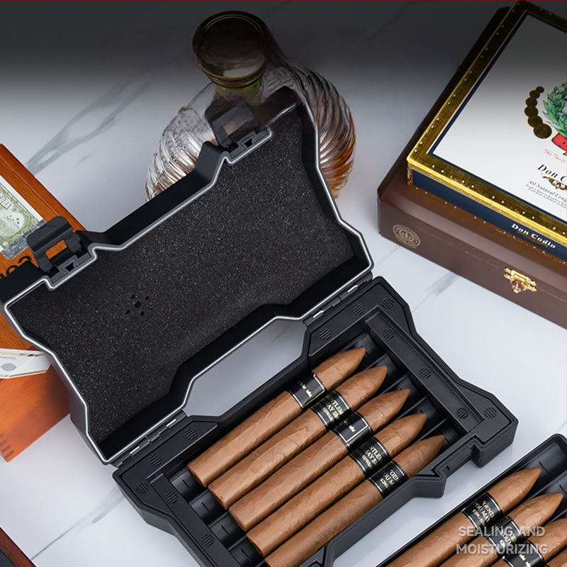 Cestovná cigarová krabička, ABS materiál, dvojvrstvový dizajn, desať kusov, veľká kapacita, tesniaci proti vlhkosti