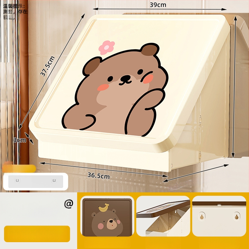 Nástenný skladací plastový regál do kúpeľne (Model 8022, Značka Simple Plastic, 1 vrstva, zaťaženie 1–5 kg)