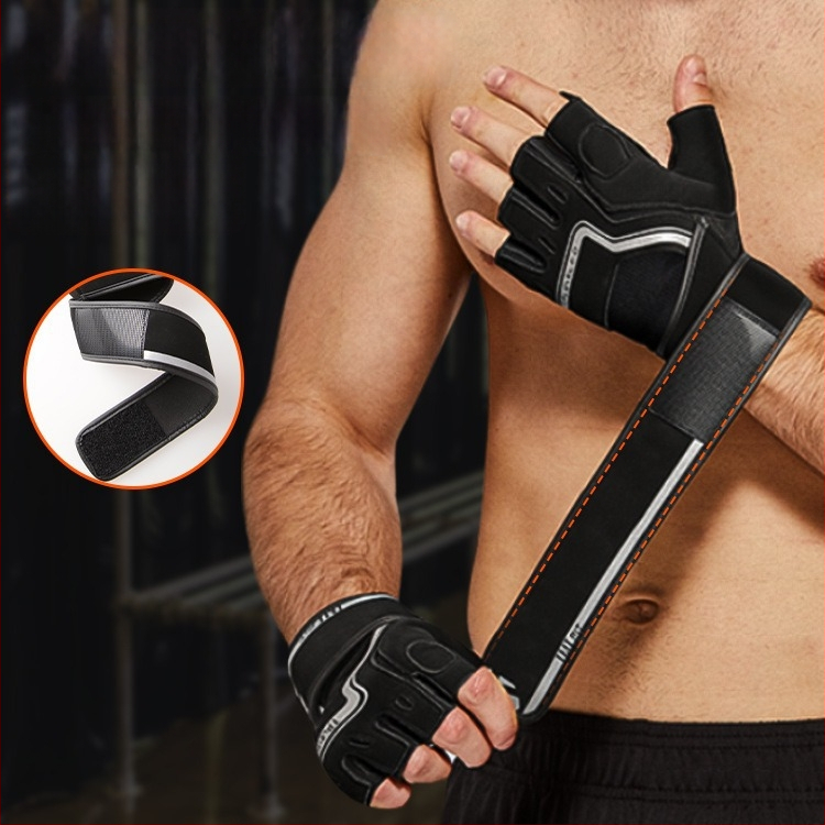 Posilňovacie rukavice s ochranou dlane – nylon, polovičný prst, ochranná dlaň (TMT)