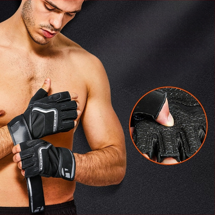 Posilňovacie rukavice s ochranou dlane – nylon, polovičný prst, ochranná dlaň (TMT)