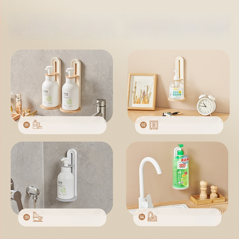 Ecoco nástenný regál do kúpeľne, nastaviteľný, plastový, s odvodnením, jedno poschodie, nosnosť 1 kg