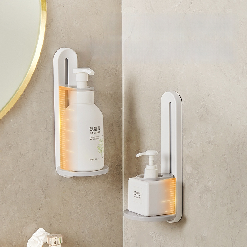 Ecoco nástenný regál do kúpeľne, nastaviteľný, plastový, s odvodnením, jedno poschodie, nosnosť 1 kg