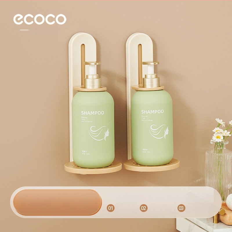 Ecoco nástenný regál do kúpeľne, nastaviteľný, plastový, s odvodnením, jedno poschodie, nosnosť 1 kg