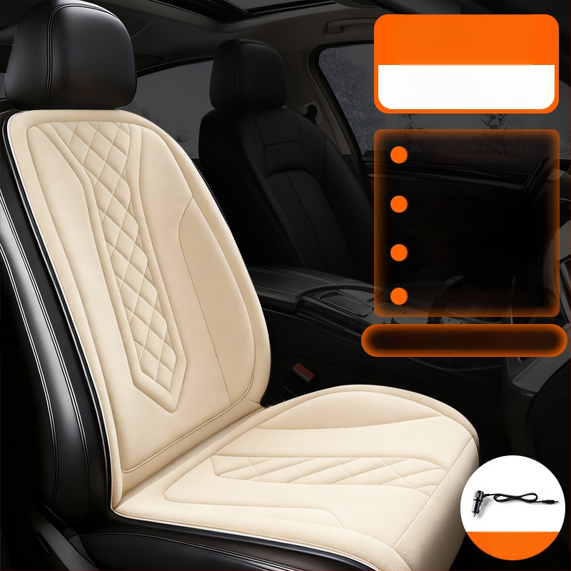 Grafénová vykurovacia podložka na sedadlo auta, zima, 12V/24V, univerzálne, povrch fleecu, výplň z velúru
