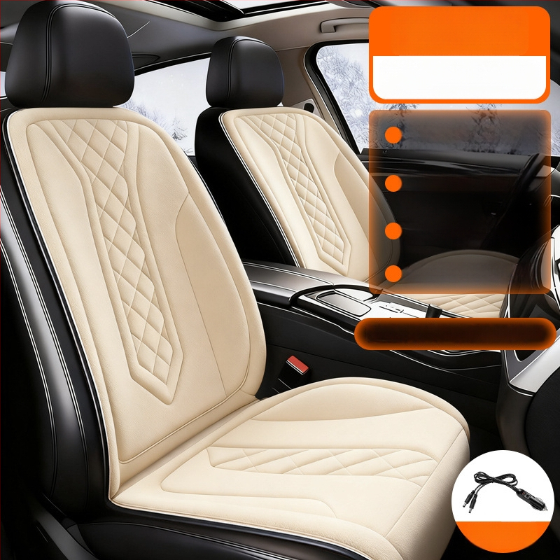 Grafénová vykurovacia podložka na sedadlo auta, zima, 12V/24V, univerzálne, povrch fleecu, výplň z velúru