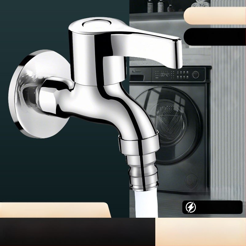 Prívodný kohút na práčku, čistý meď, zapustený do steny, 20 mm pripojenie, keramický diskový ventil, brúsený povrch