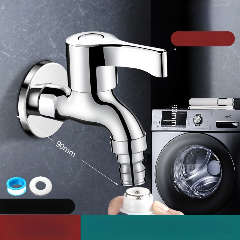 Prívodný kohút na práčku, čistý meď, zapustený do steny, 20 mm pripojenie, keramický diskový ventil, brúsený povrch